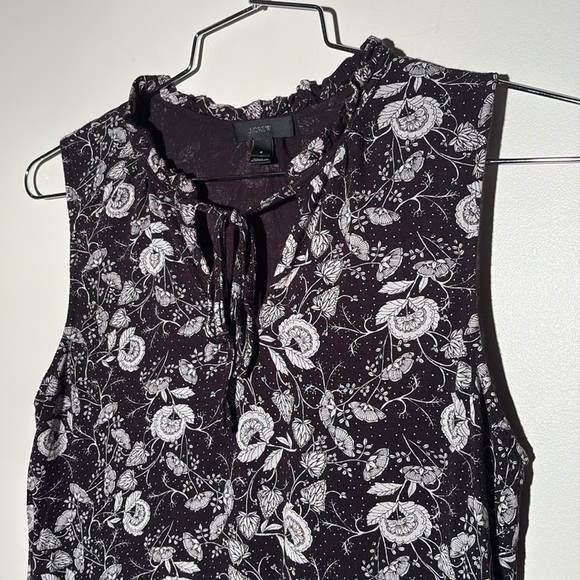 J. Crew Black & White Floral Peplum Tank Top - Picture 4 of 9